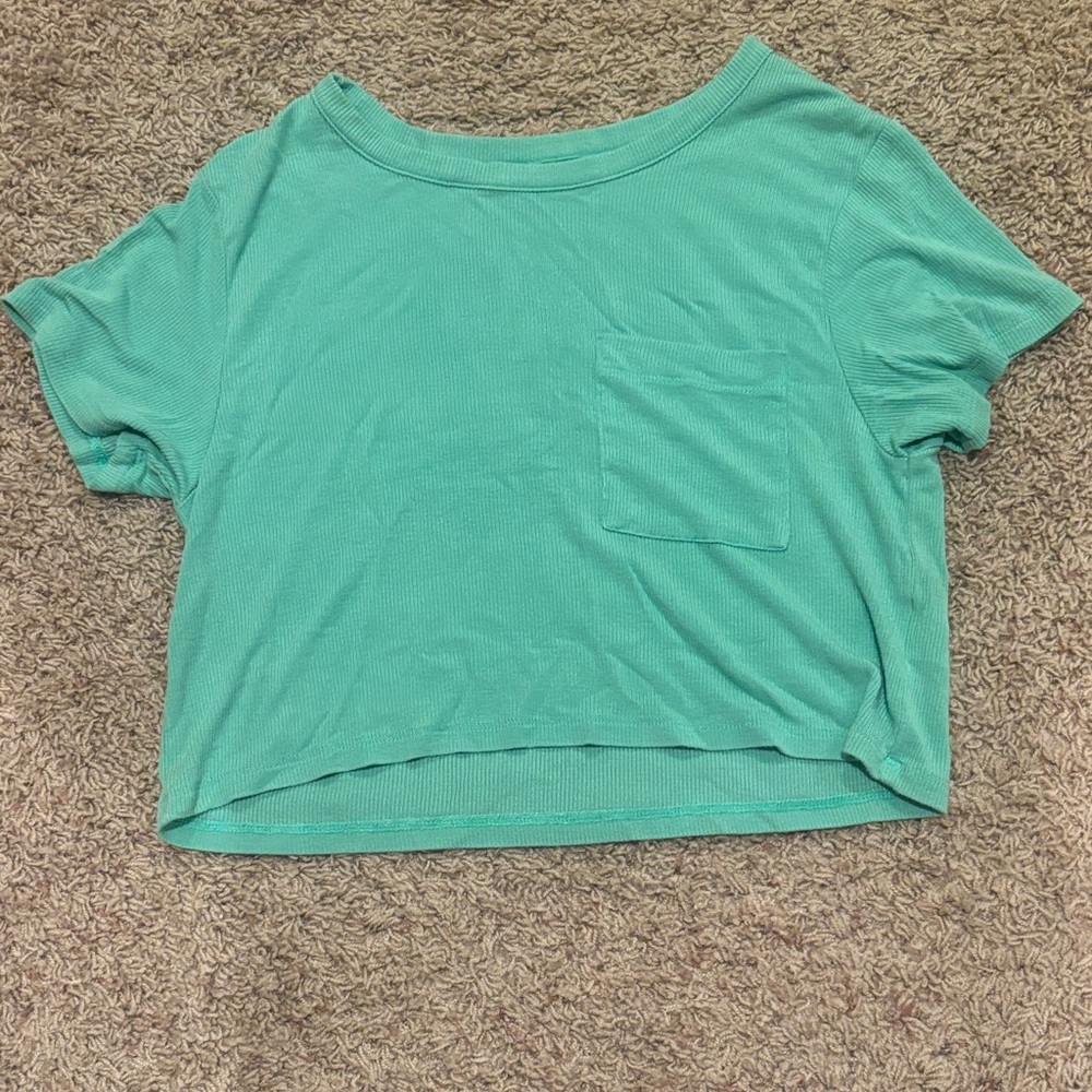 American Eagle Outfitters Green Crop Top